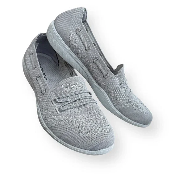 Skechers Newbury St Easily Adored Womens Slip-On Shoes Gray Size 9.5 Memory Foam - Picture 9 of 10